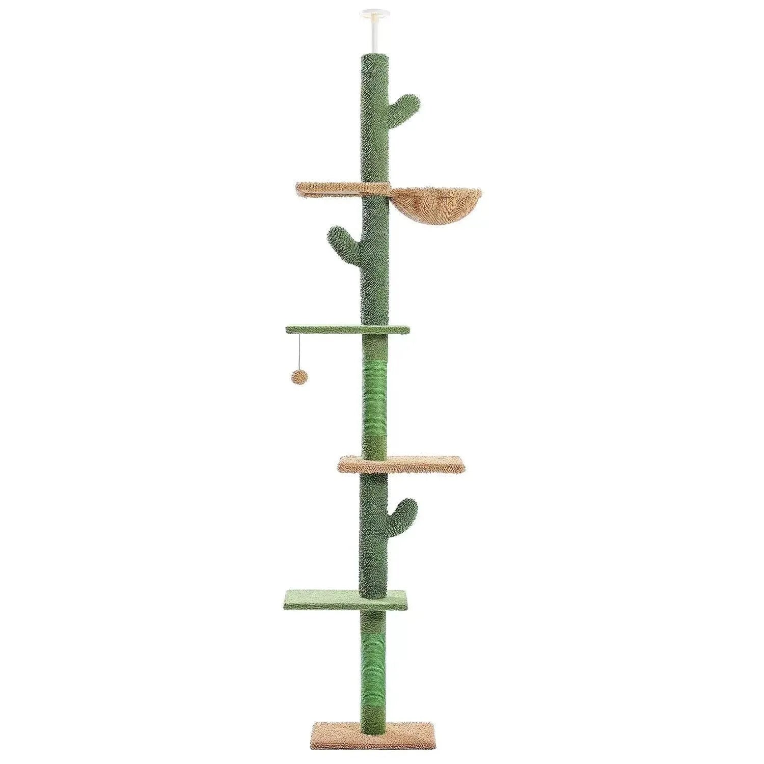 Solid wood cat tree with integrated nest, scratch board and climbing frame