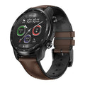 Ticwatch Pro X 47mm black smart watch with round dual-layer display on a wrist.