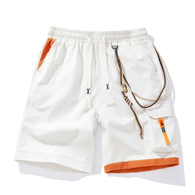 Men's plus size bamboo fibre sport shorts in loose fit with straight-leg cropped style