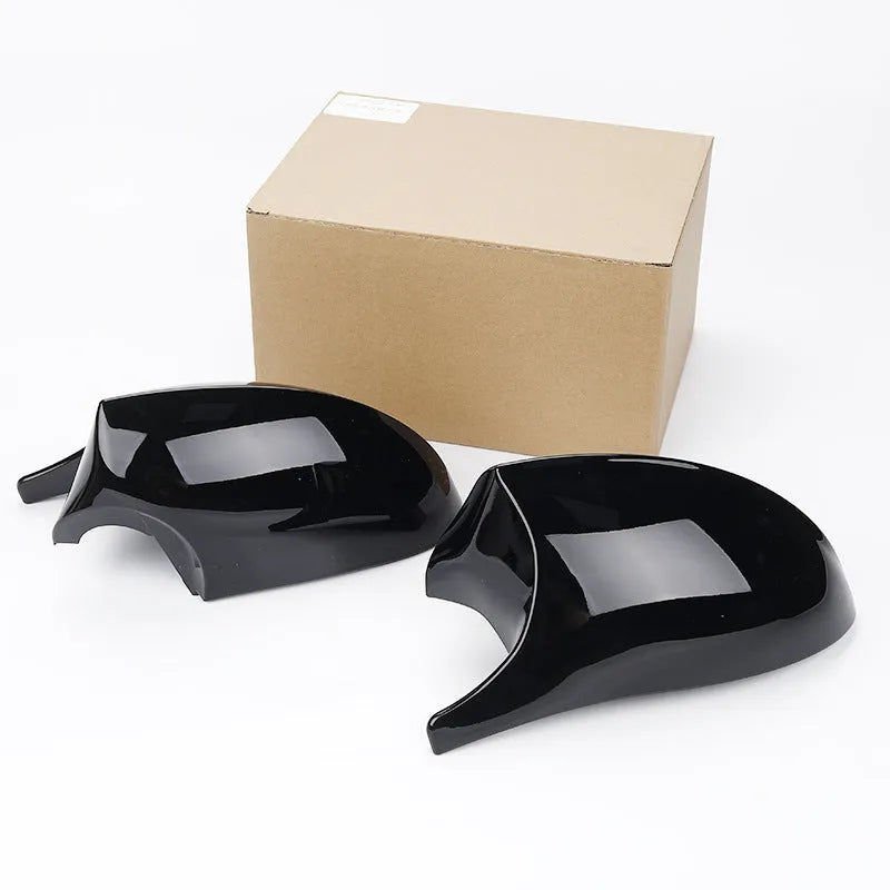 Pair of black ABS plastic rearview mirror housings for BMW 3 Series E90