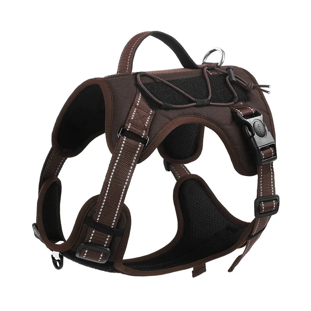 Reflective dog vest harness with hand-holding rope attachment in multiple colours and sizes