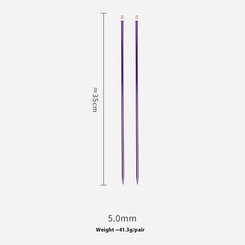 Set of crochet hooks in various sizes from 2.0mm to 10.0mm, each with a protective cap on a lengthened handle.