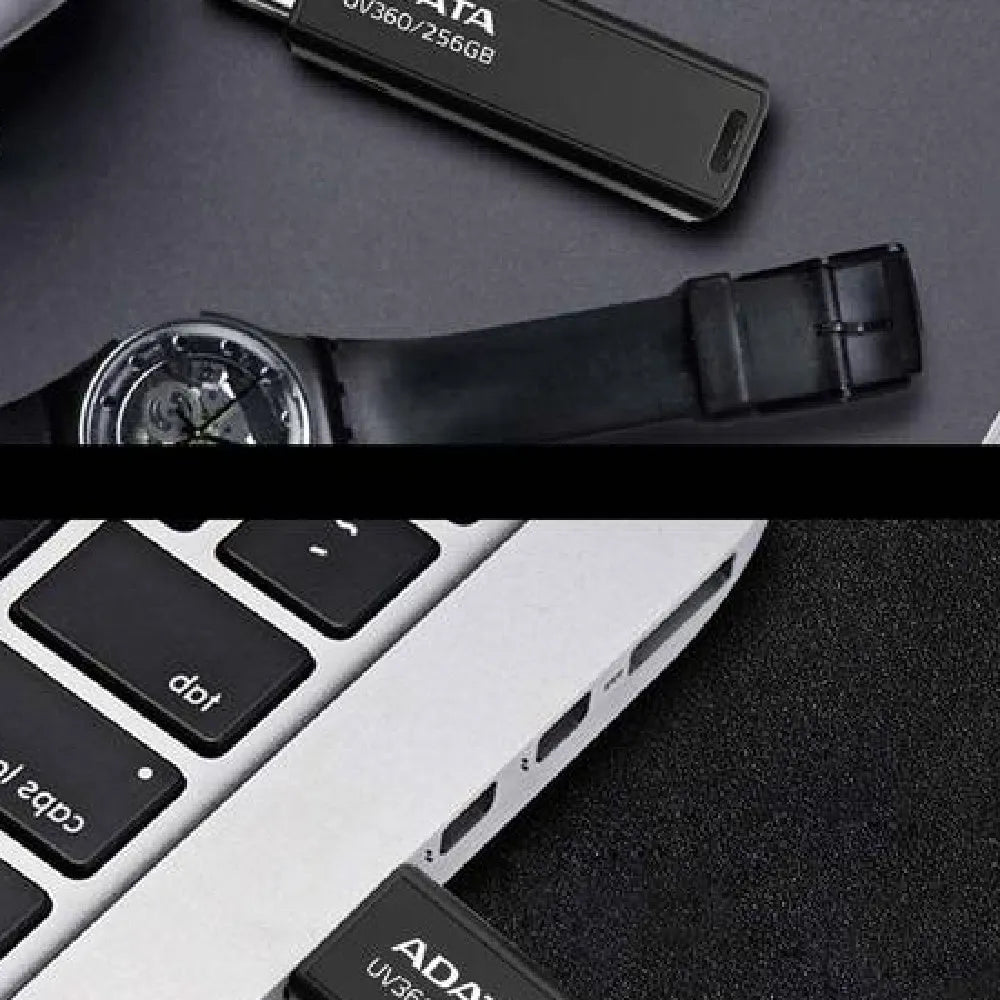 Black plastic USB flash drive showing front view with dimensions 53.3mm by 17.9mm.