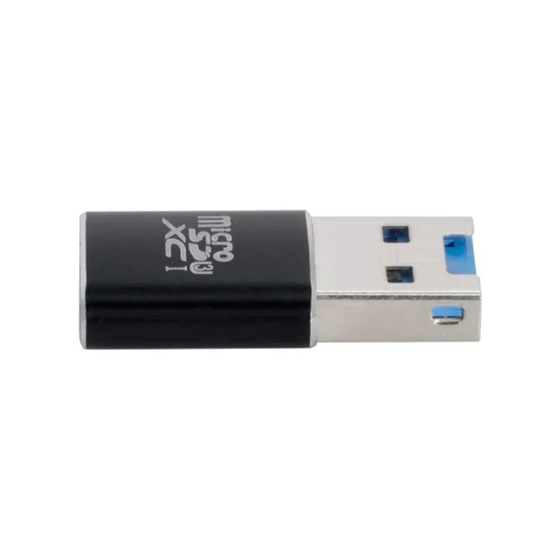 Black USB 3.0 Micro SD card reader for smartphones and computers with ABS plastic shell